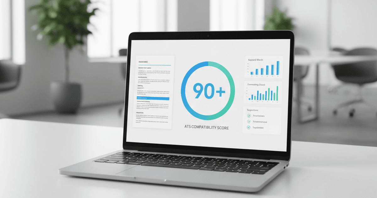 ATS professional resume service showing 90 plus score guarantee on resume optimization dashboard