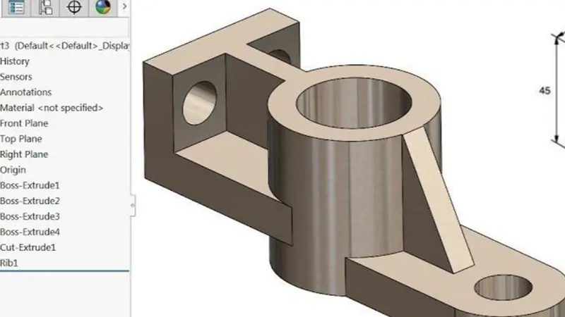 Engineer working on 3D design using CAD software